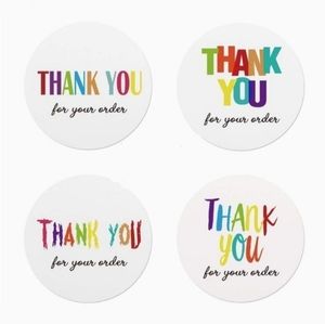 100 THANK YOU FOR YOUR ORDER Stickers 4 Designs 2"